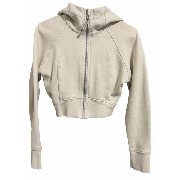 Lululemon Scuba Full-Zip Cropped Hoodie Bone Women's Size 2/4